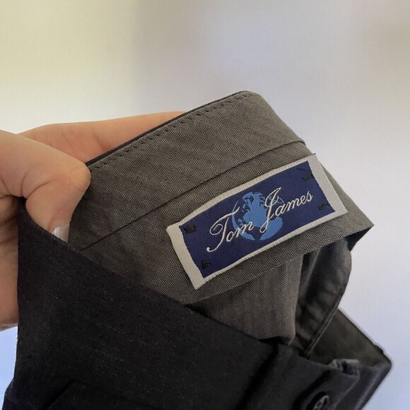 Tom James Mens Black Dress Pants Size 34 business casual formal trousers - Picture 7 of 8